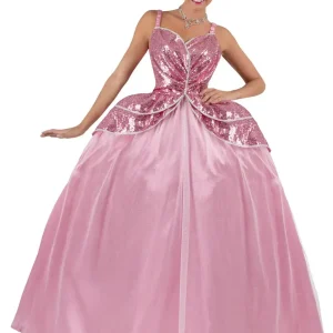 Costume da Principessa Rosa con Paillettes per Donna