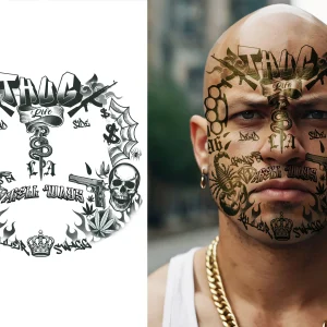 Tatuaggi adesivi da gangster Thug Life per il viso