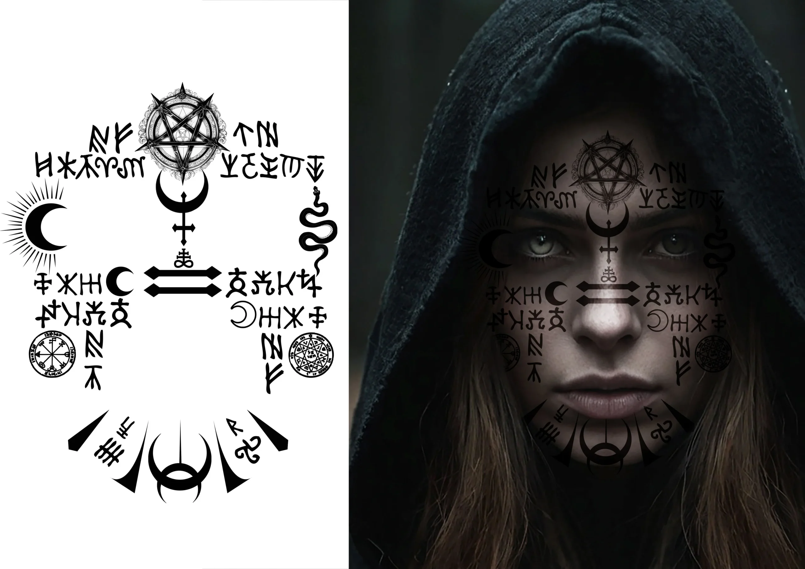 Tatuaggi Adesivi Satanici per il Viso