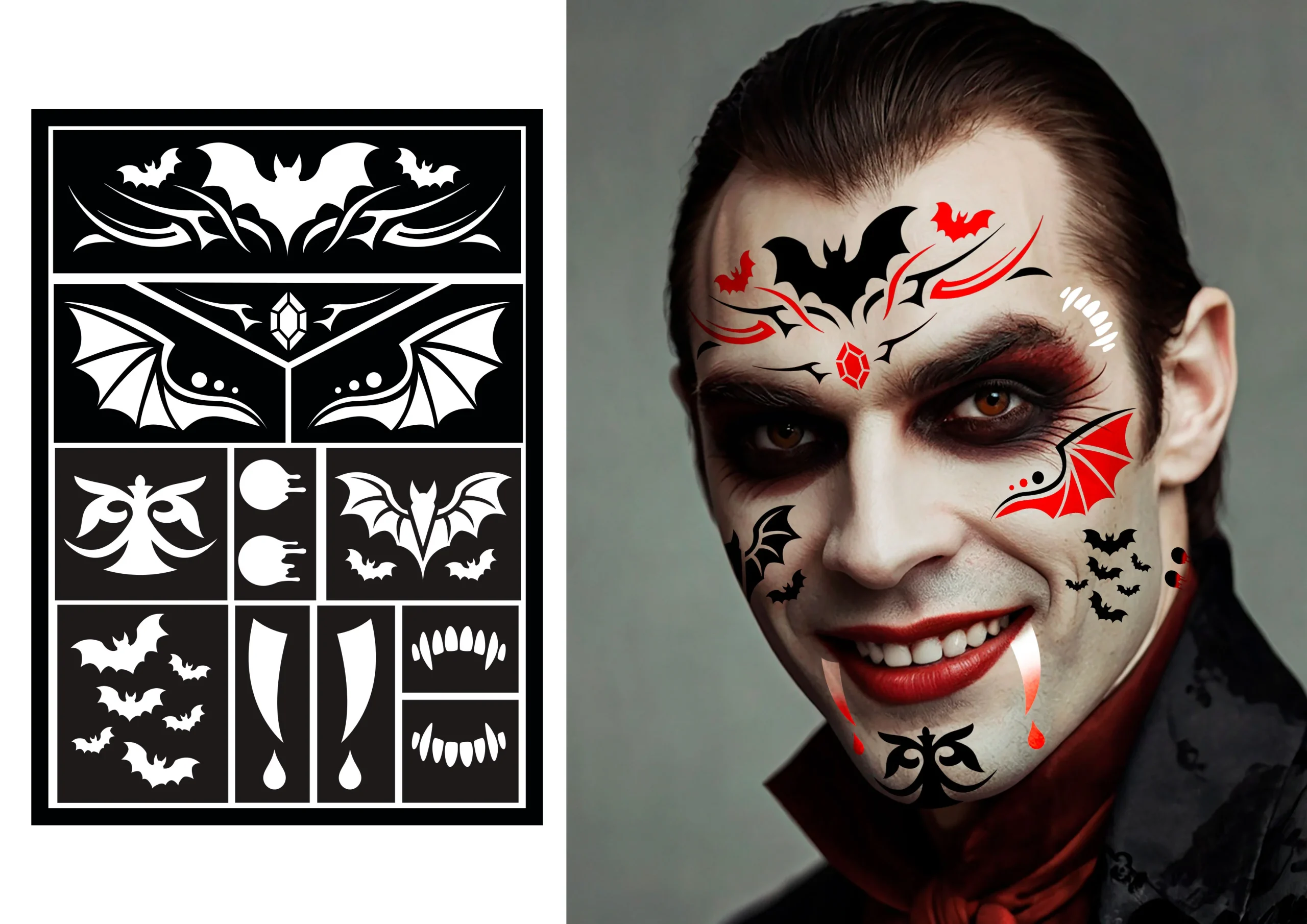 Plantilla Adhesiva di Trucco da Vampiro - immagine 2