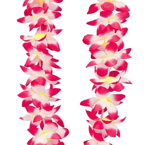 Collare Hawaiano di Fiori Tropicali Rosa e Bianchi
