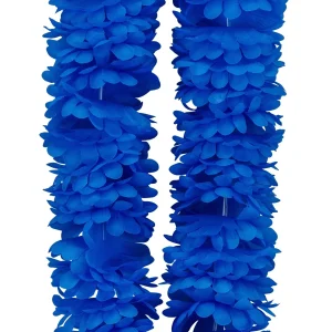 Collare Hawaiano di Fiori Tropicali Blu