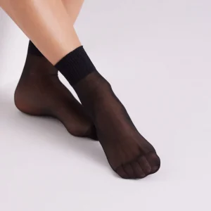 Confezione da 2 calzini neri alla caviglia 20 denari