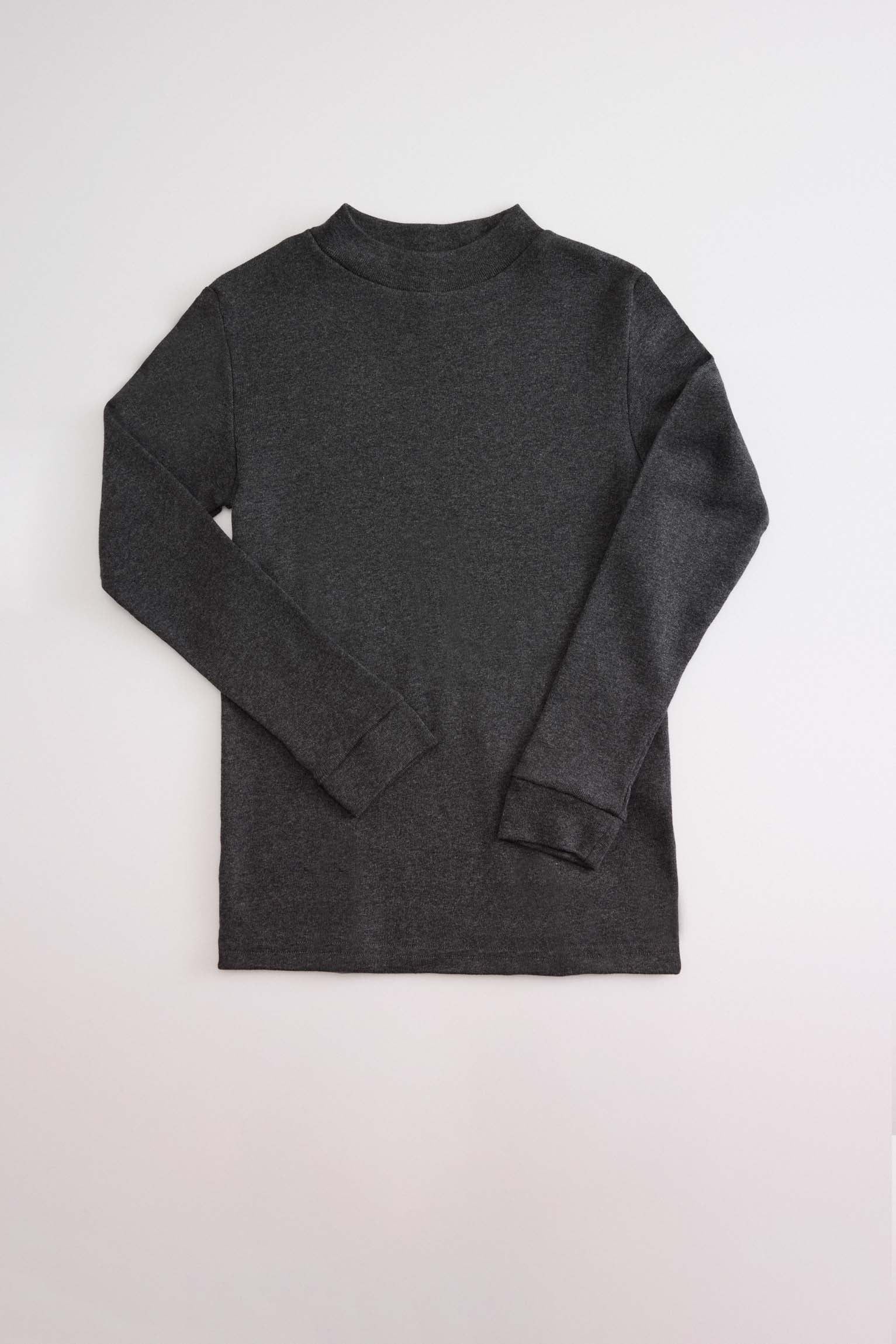 Calda t-shirt a maniche lunghe con collo a semi-cigno in antracite - immagine 2