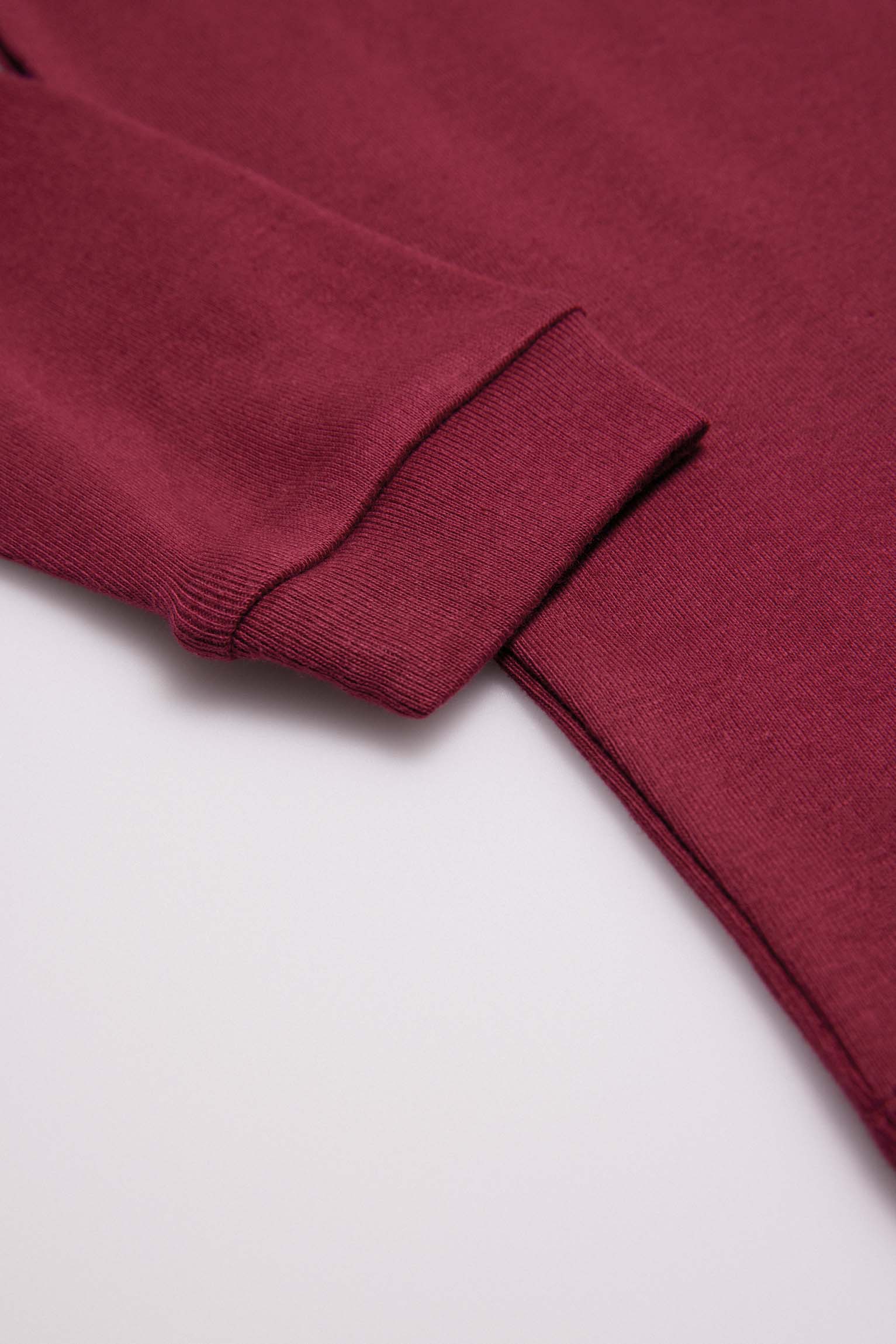 Calda t-shirt bordeaux a maniche lunghe con collo a semi-cigno - immagine 4