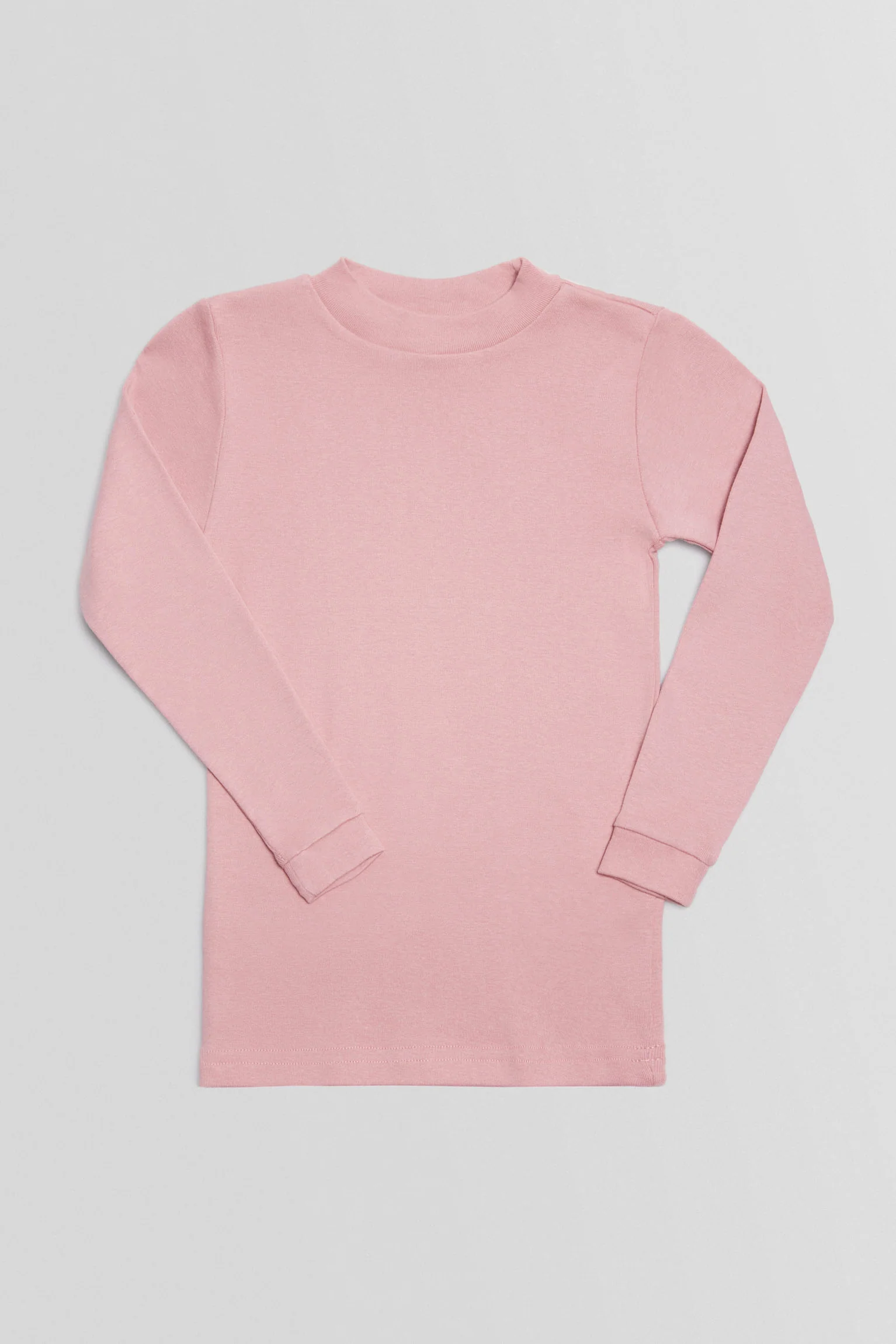 Calda t-shirt rosa a maniche lunghe con collo a semi-cigno - immagine 2