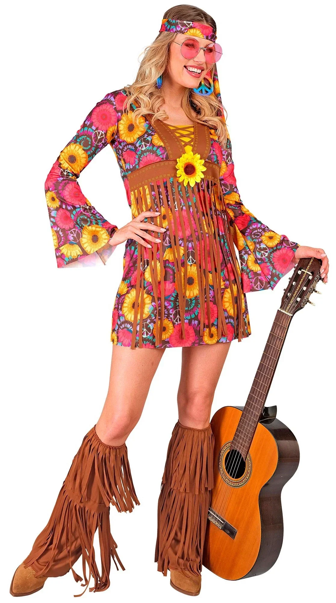 Costume Hippie con Stampa di Girasoli per Donna - immagine 4