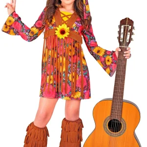 Costume Hippie con Stampa di Girasoli per Bambina