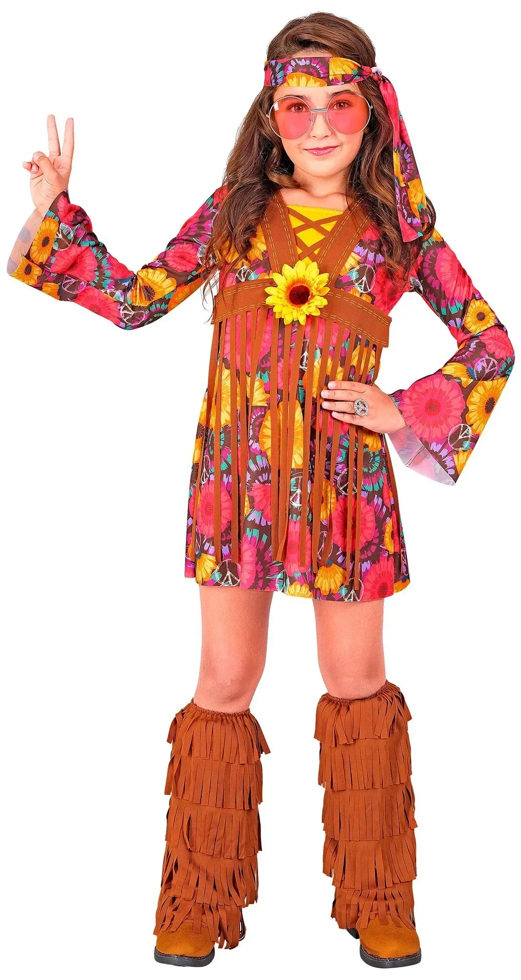 Costume Hippie con Stampa di Girasoli per Bambina - immagine 4