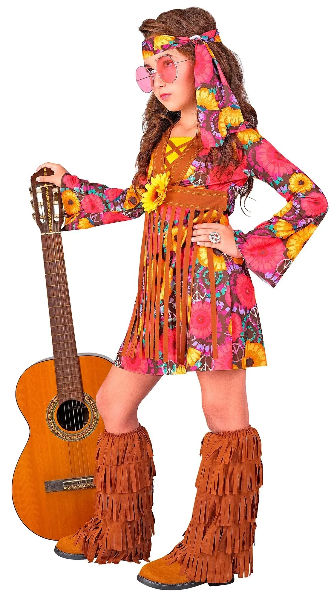 Costume Hippie con Stampa di Girasoli per Bambina - immagine 5