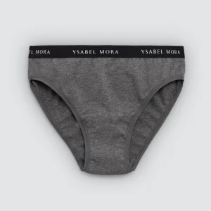 Mutandine per ragazza in cotone antracite