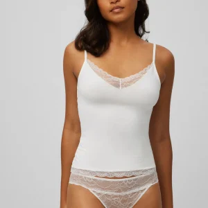 Canotta con dettagli in pizzo avorio
