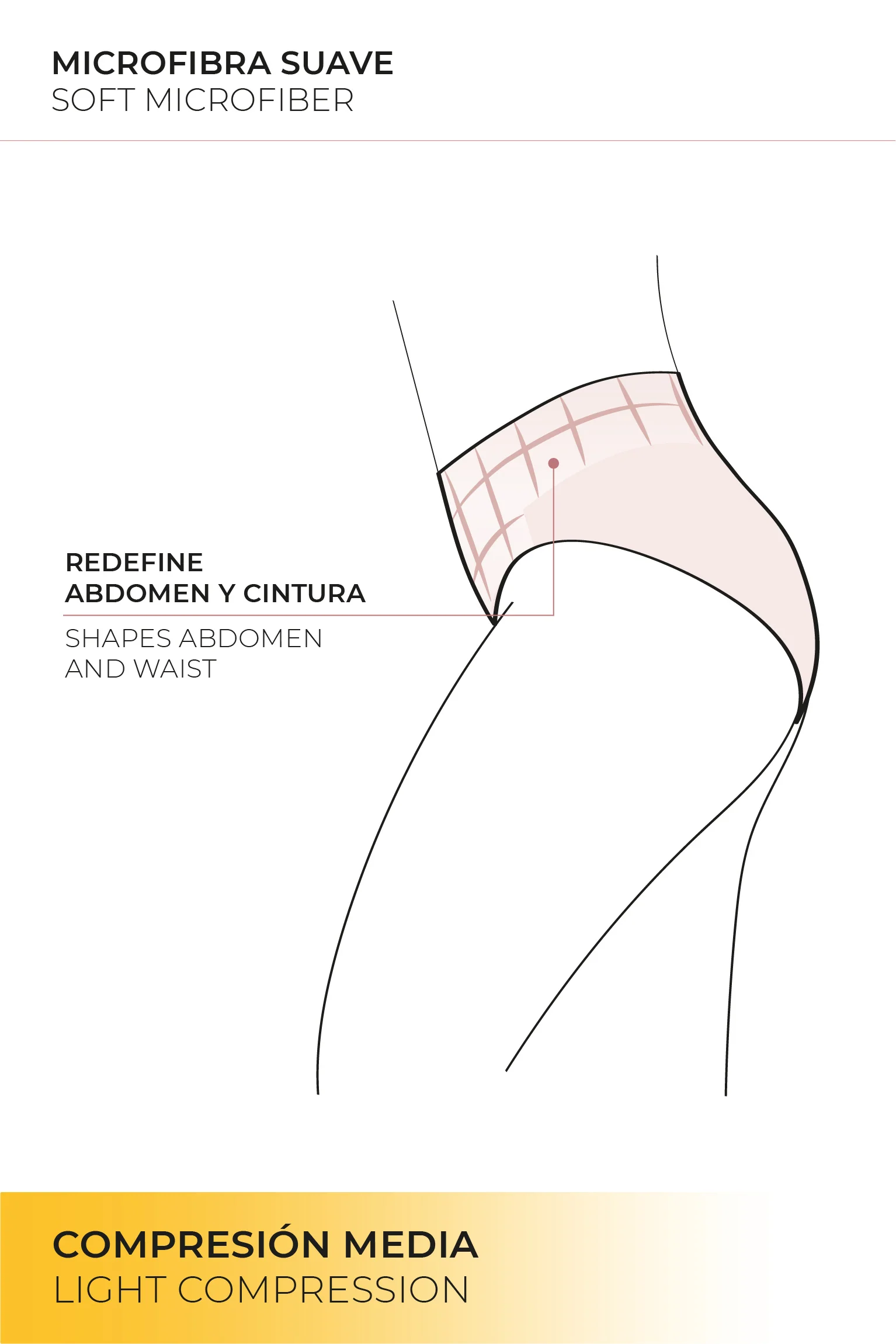 Perizoma riduttore addominale nero a media compressione - immagine 6