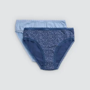 Confezione da 2 mutandine midi stampate nei toni del blu