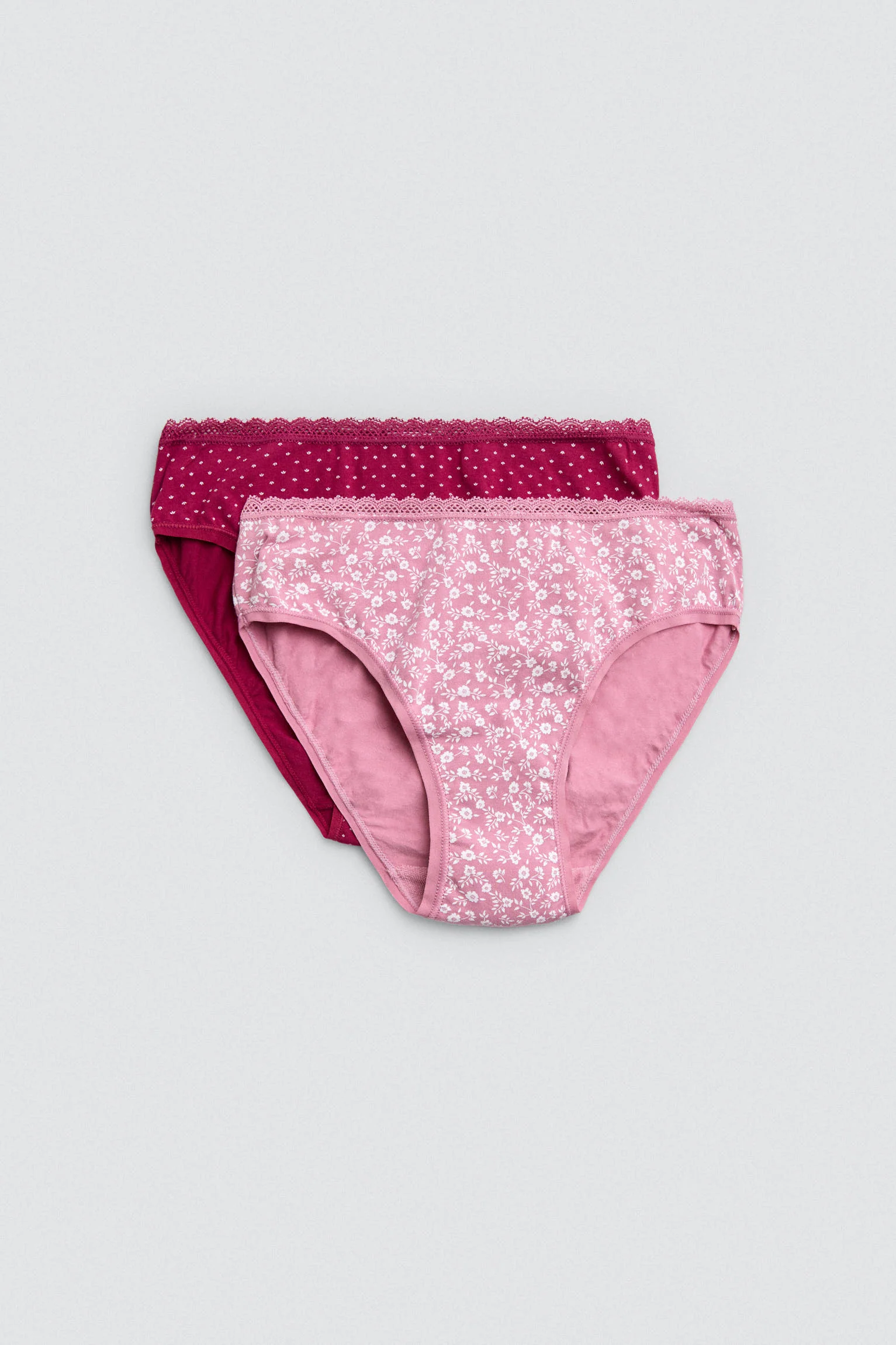 Confezione da 2 mutandine midi stampate rosa