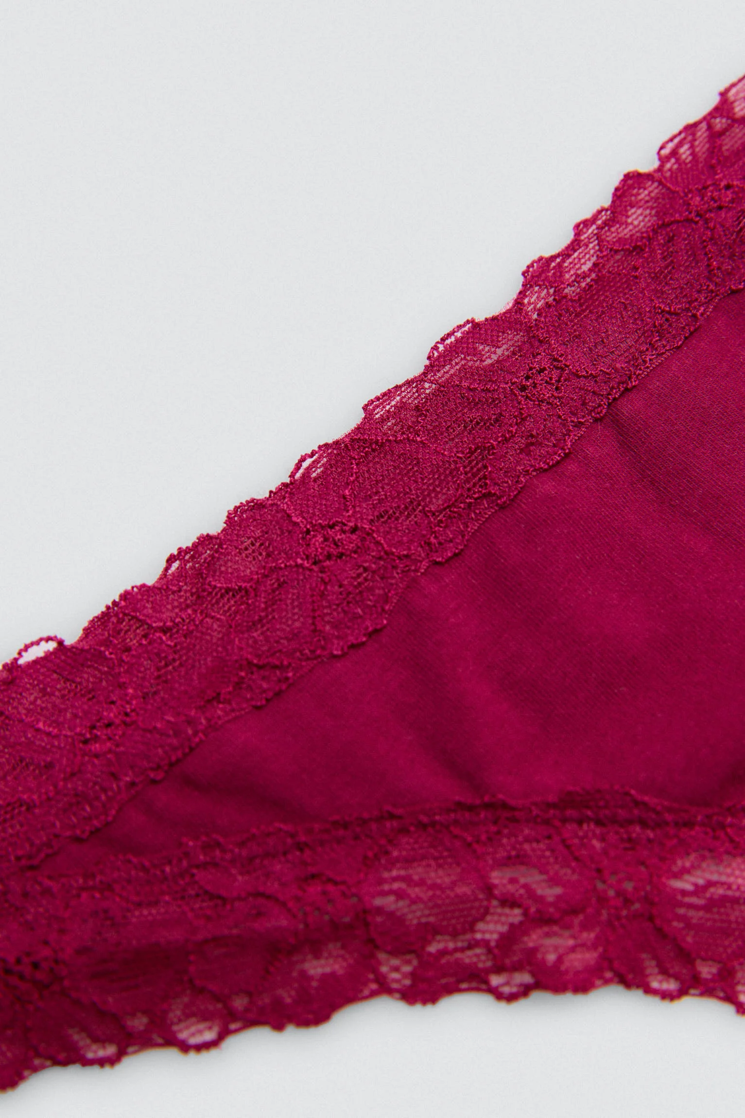 Perizoma in cotone con dettagli in pizzo granato - immagine 6