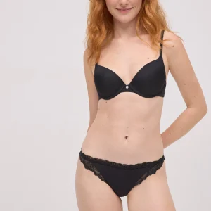 Perizoma elastico con pizzo nero