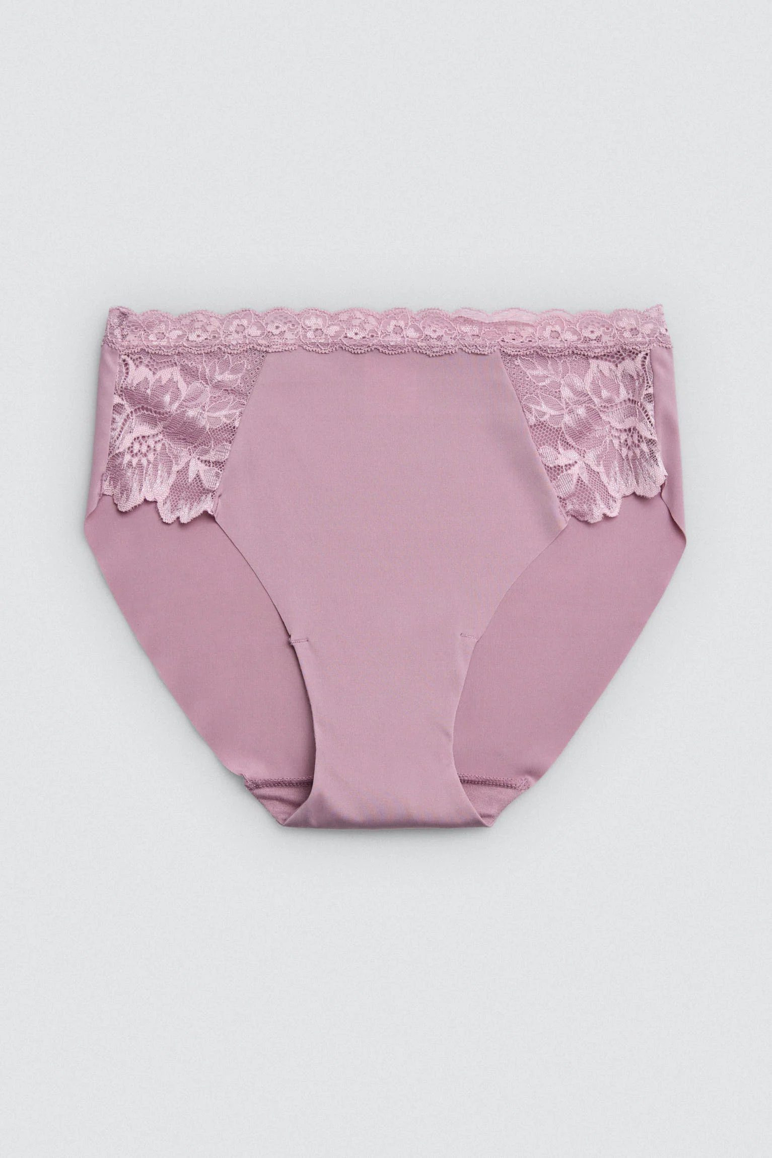 Slip midi elastico con pizzo lilla - immagine 6