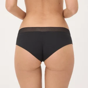 Slip brasiliano midi con finiture invisibili, nero