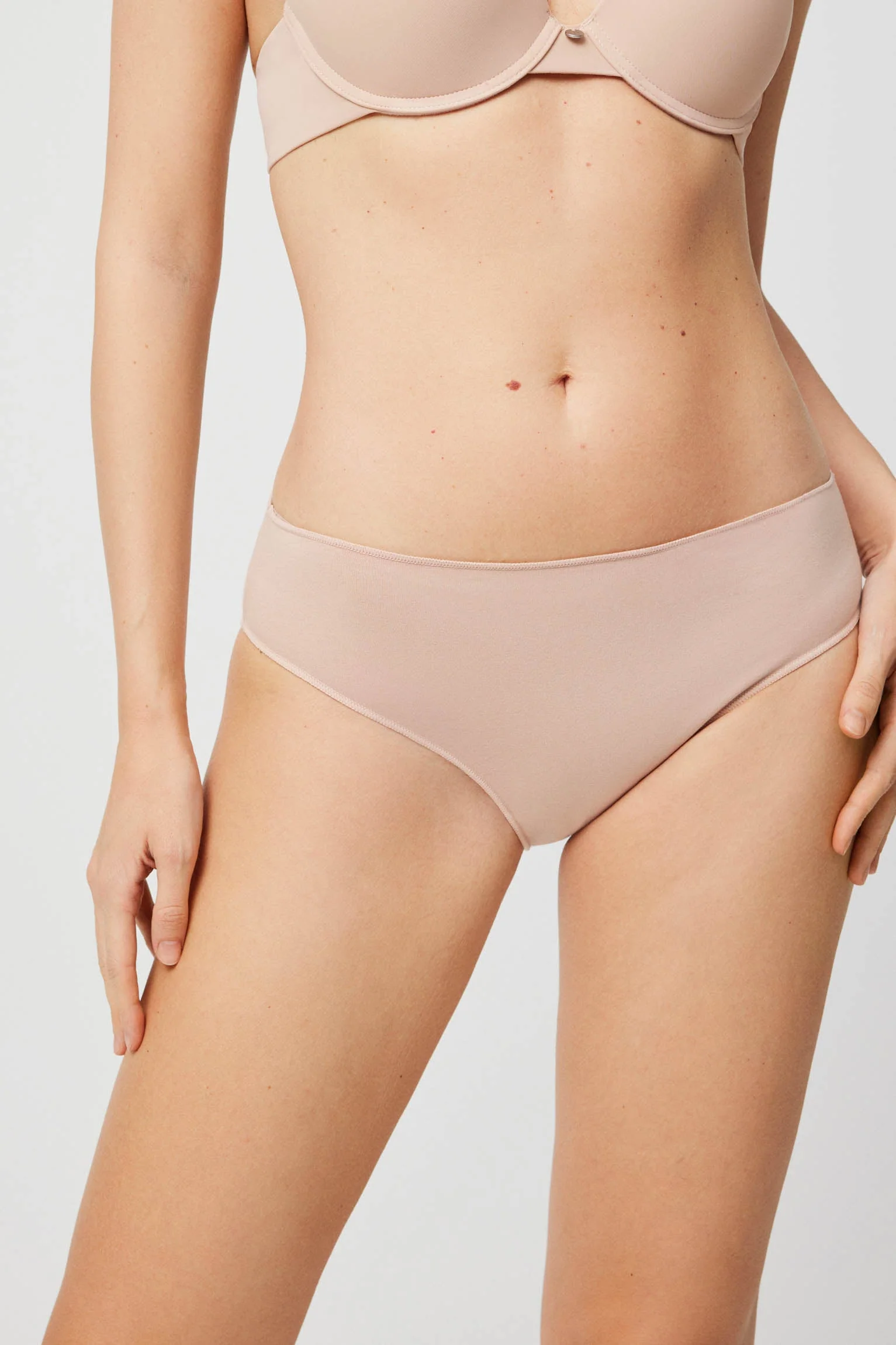 Mutandine di cotone color nudo - immagine 2