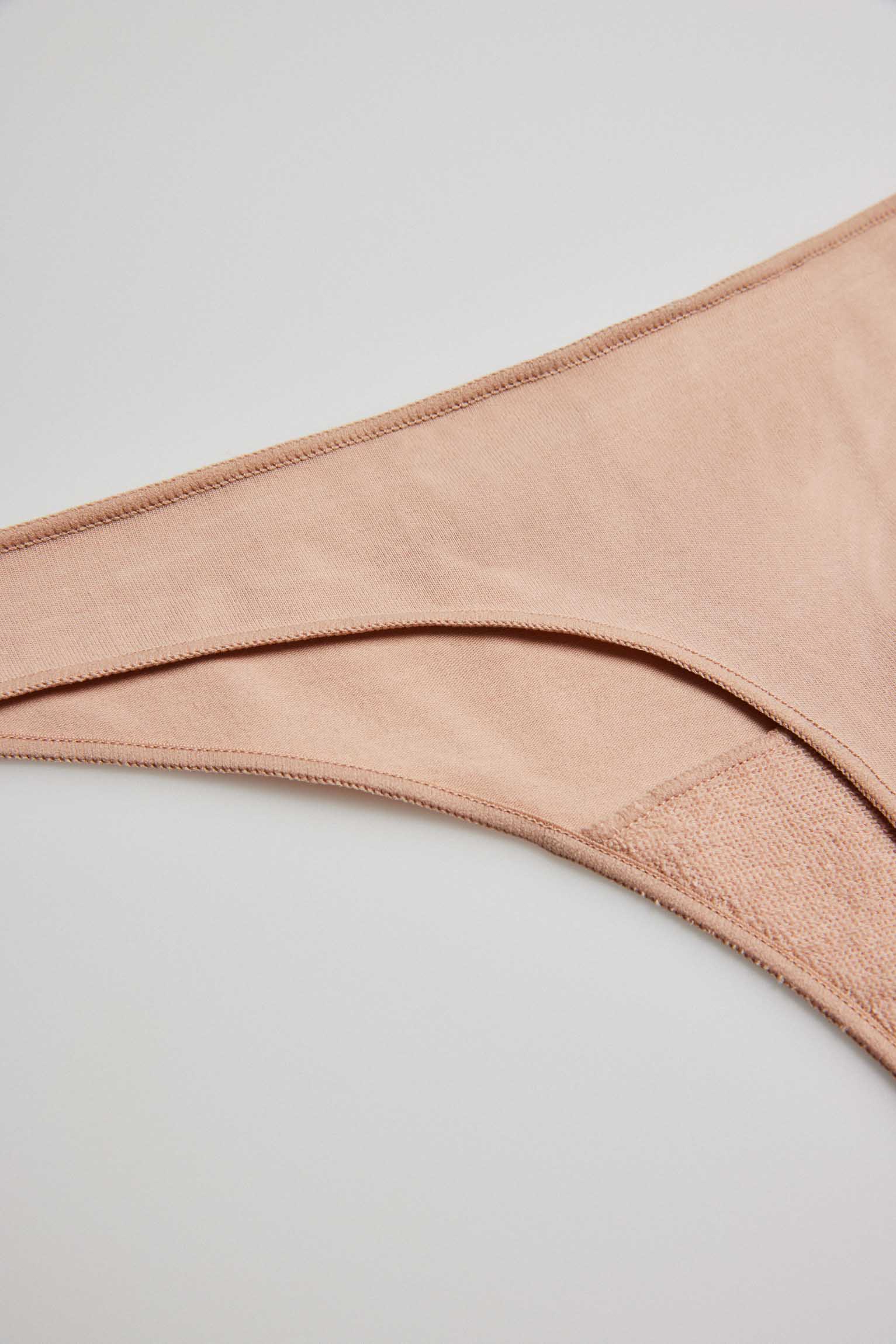 Perizoma basic in cotone color nudo - immagine 3