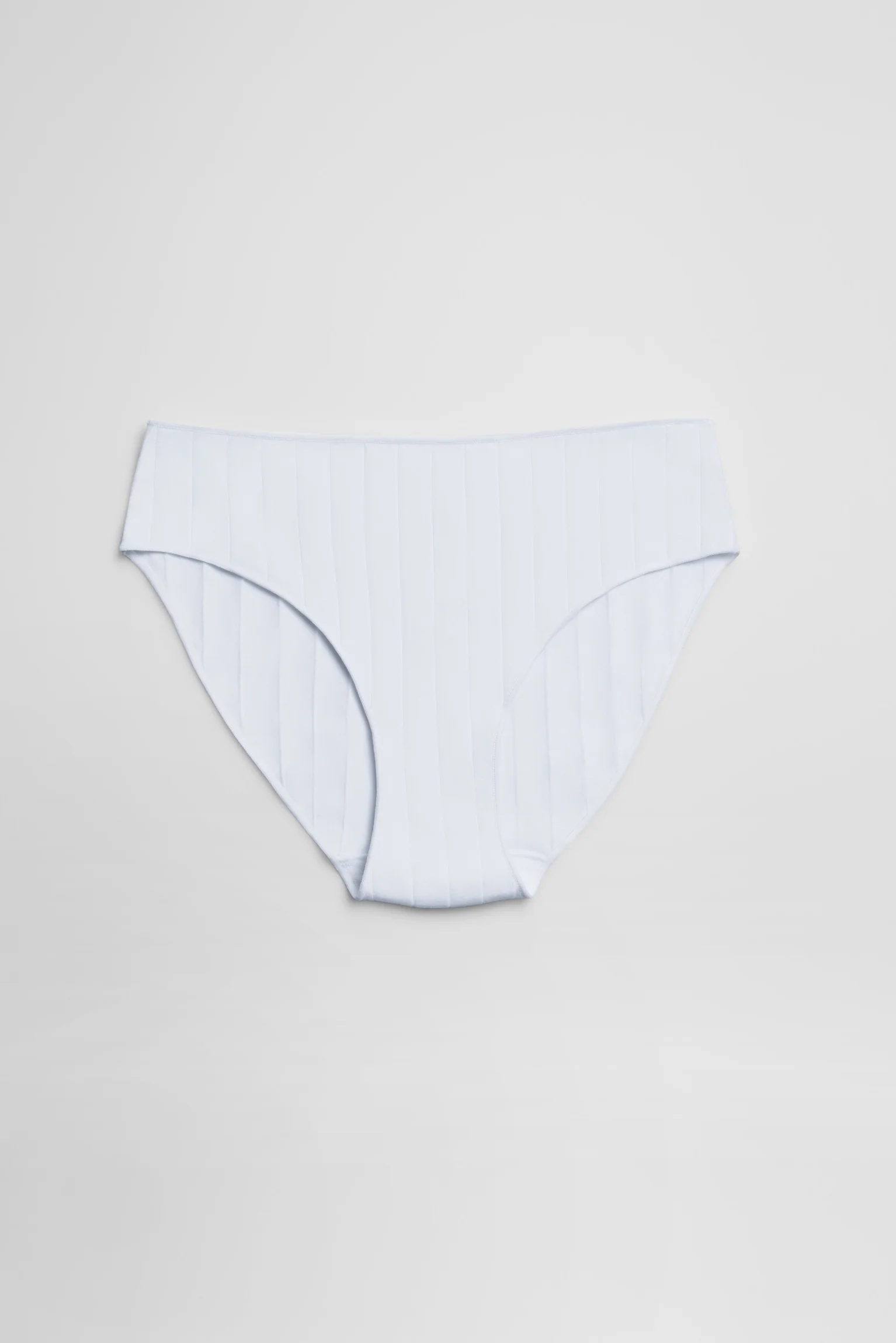 Mutandina midi bianca a coste - immagine 4