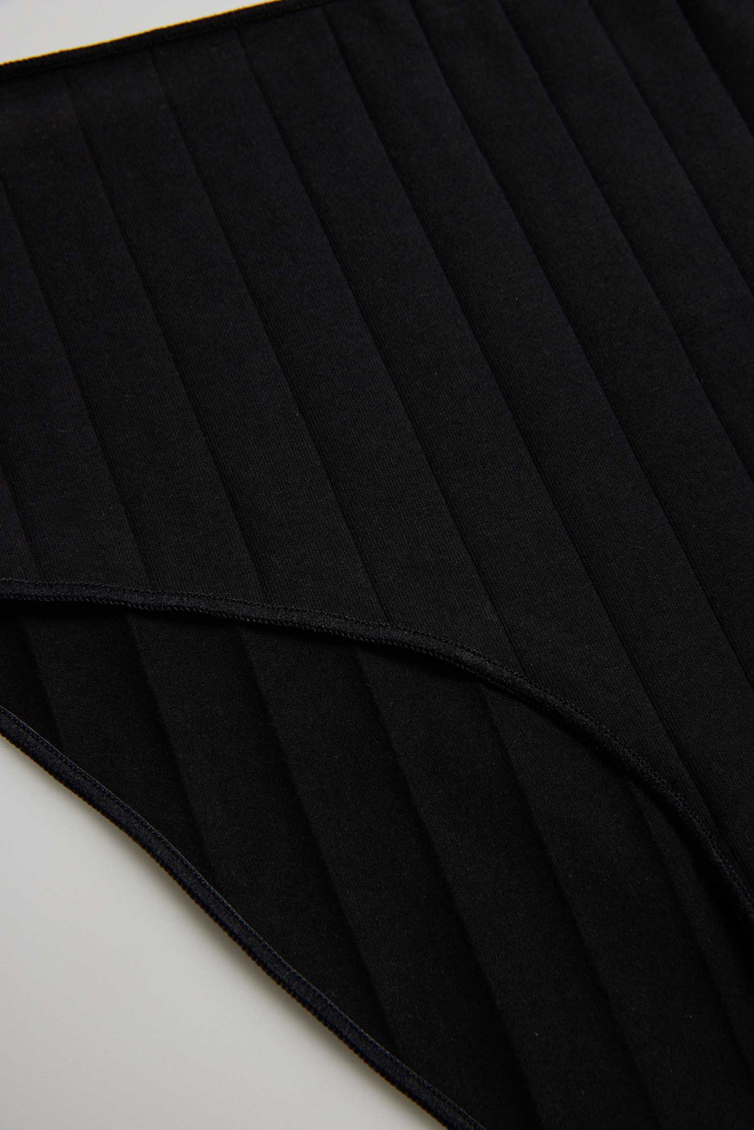 Mutandina alta nera a coste - immagine 6