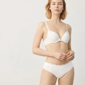 Mutandina midi con dettagli in cotone bianco