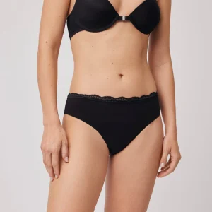 Mutandina midi con dettagli in cotone nero