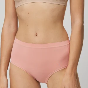 Slip a vita alta con cuciture invisibili rosa