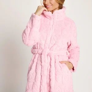 Vestaglia corta da donna con cuori e cintura | MUYDEMI