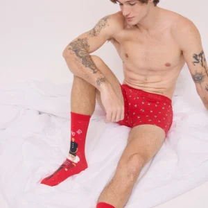 Confezione di boxer e calzini natalizi con stampa dello schiaccianoci