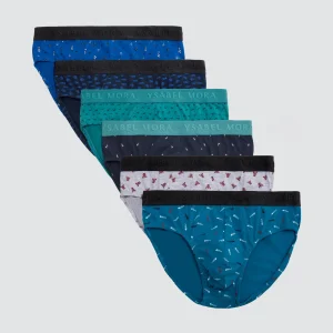 Confezione da 6 slip con stampa animalier