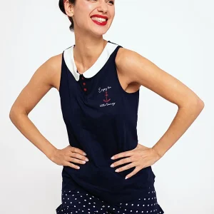 Pigiama corto da donna alla marinara in cotone | MUYDEMI