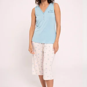 Pigiama capri da donna stampato | MUYDEMI