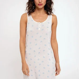 Camicia da notte da donna stampata con dettaglio volant | MUYDEMI