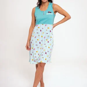 Camicia da notte da donna estiva in cotone stampato | MUYDEMI