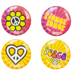 Pack di Chapas Hippies Flower Power