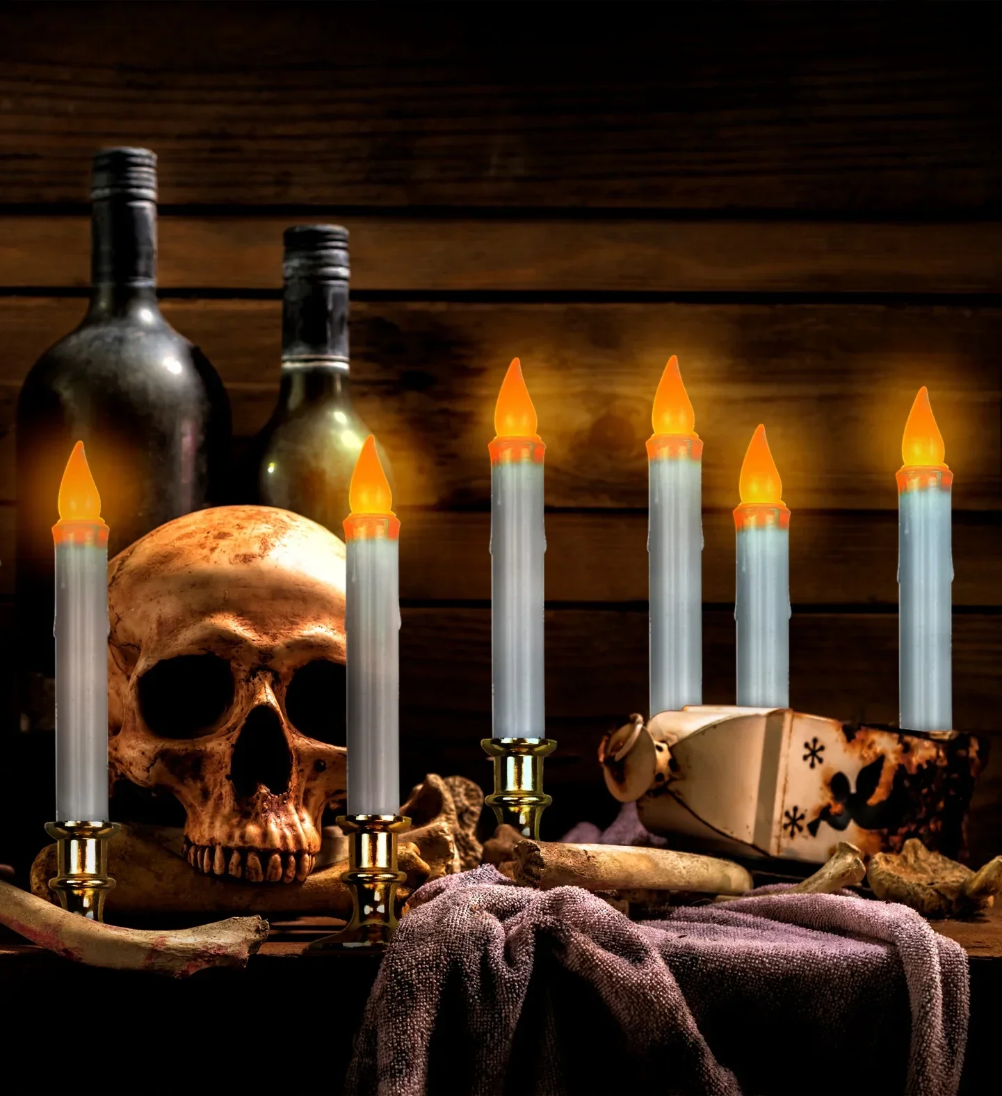 Set di 6 Candelabri con Candele Led e Timer - immagine 3