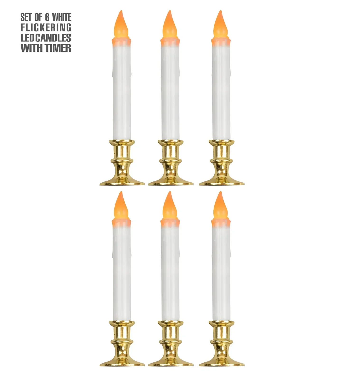 Set di 6 Candelabri con Candele Led e Timer - immagine 2
