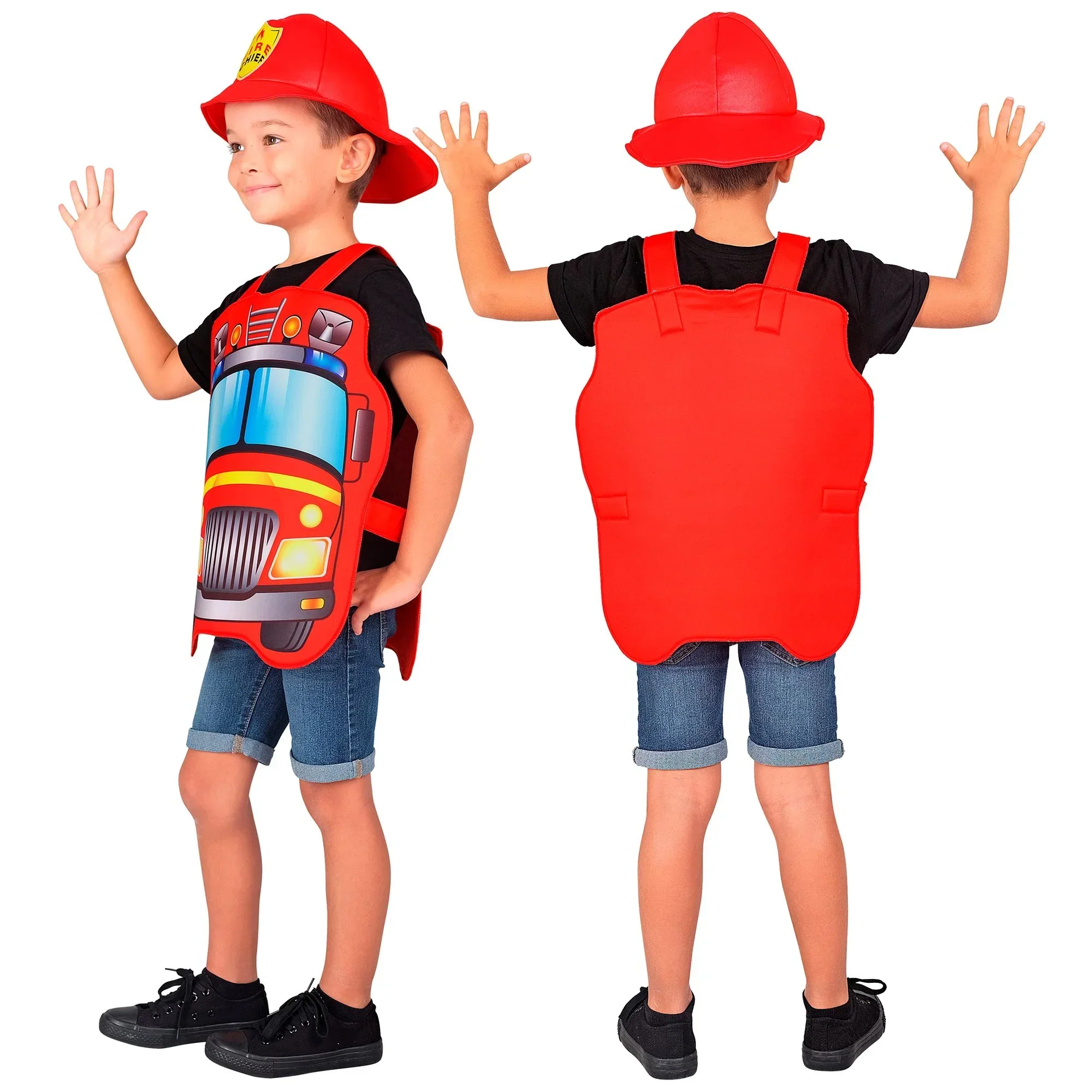 Costume da Pompiere con Camion Antincendio Bambino - immagine 3