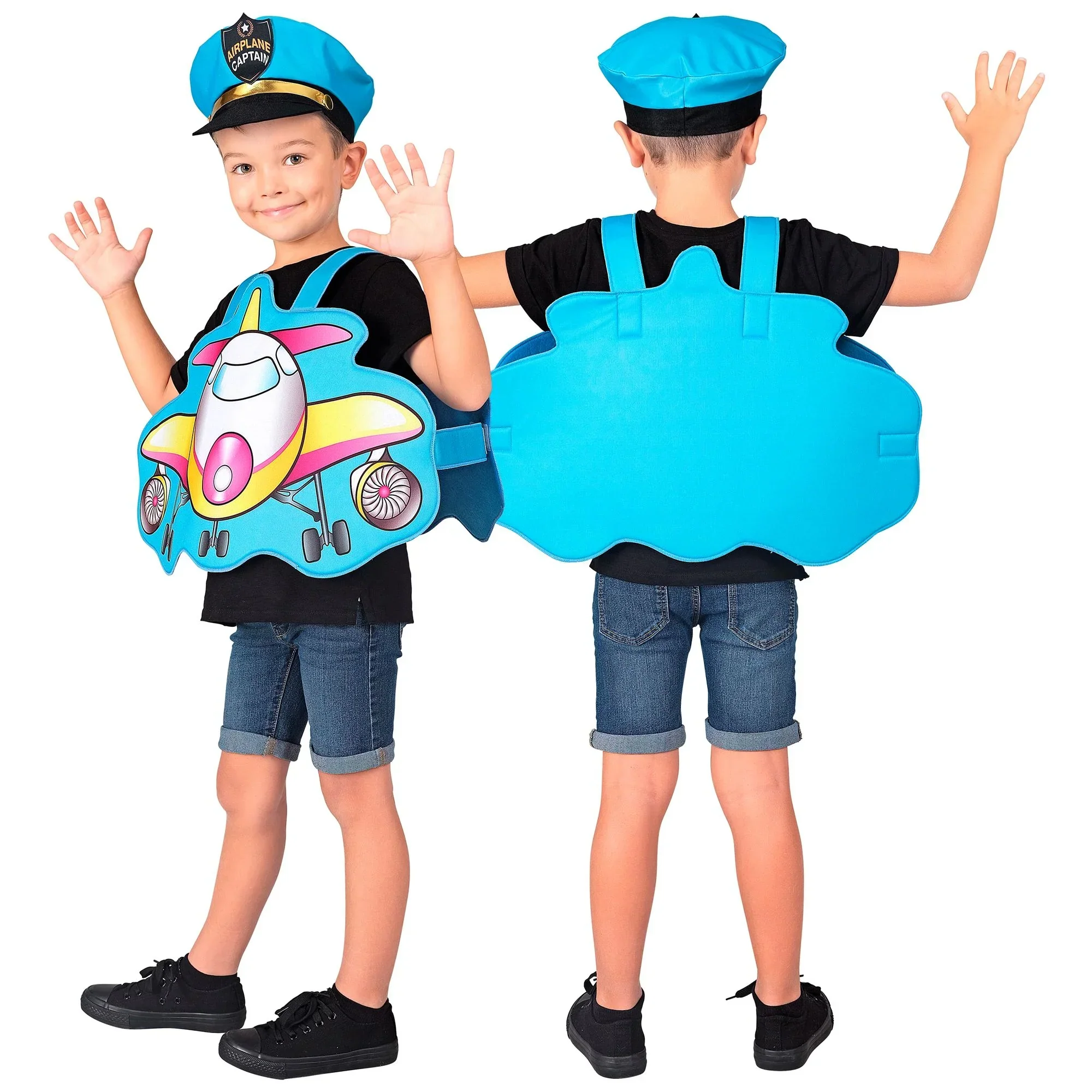 Costume da Pilota con Aereo Commerciale Bambino - immagine 3
