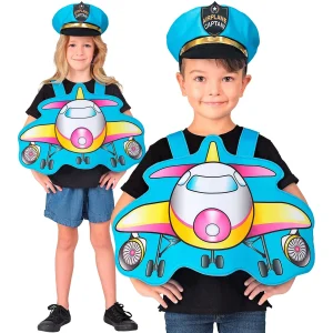 Costume da Pilota con Aereo Commerciale Bambino