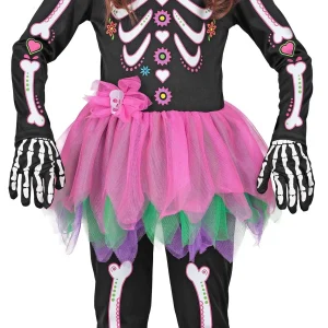 Costume da Scheletro con Tutù Multicolore per Bambina