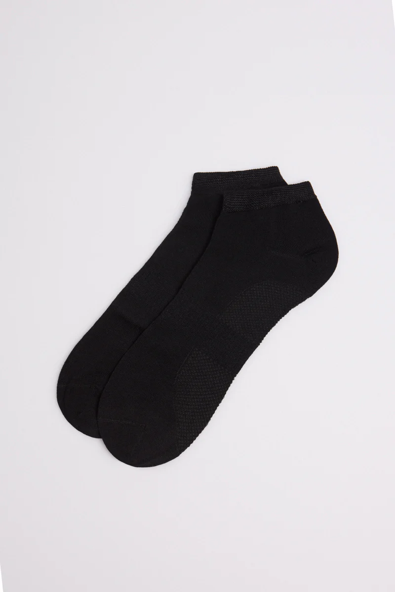 Confezione da 3 calzini sportivi neri alla caviglia - immagine 2