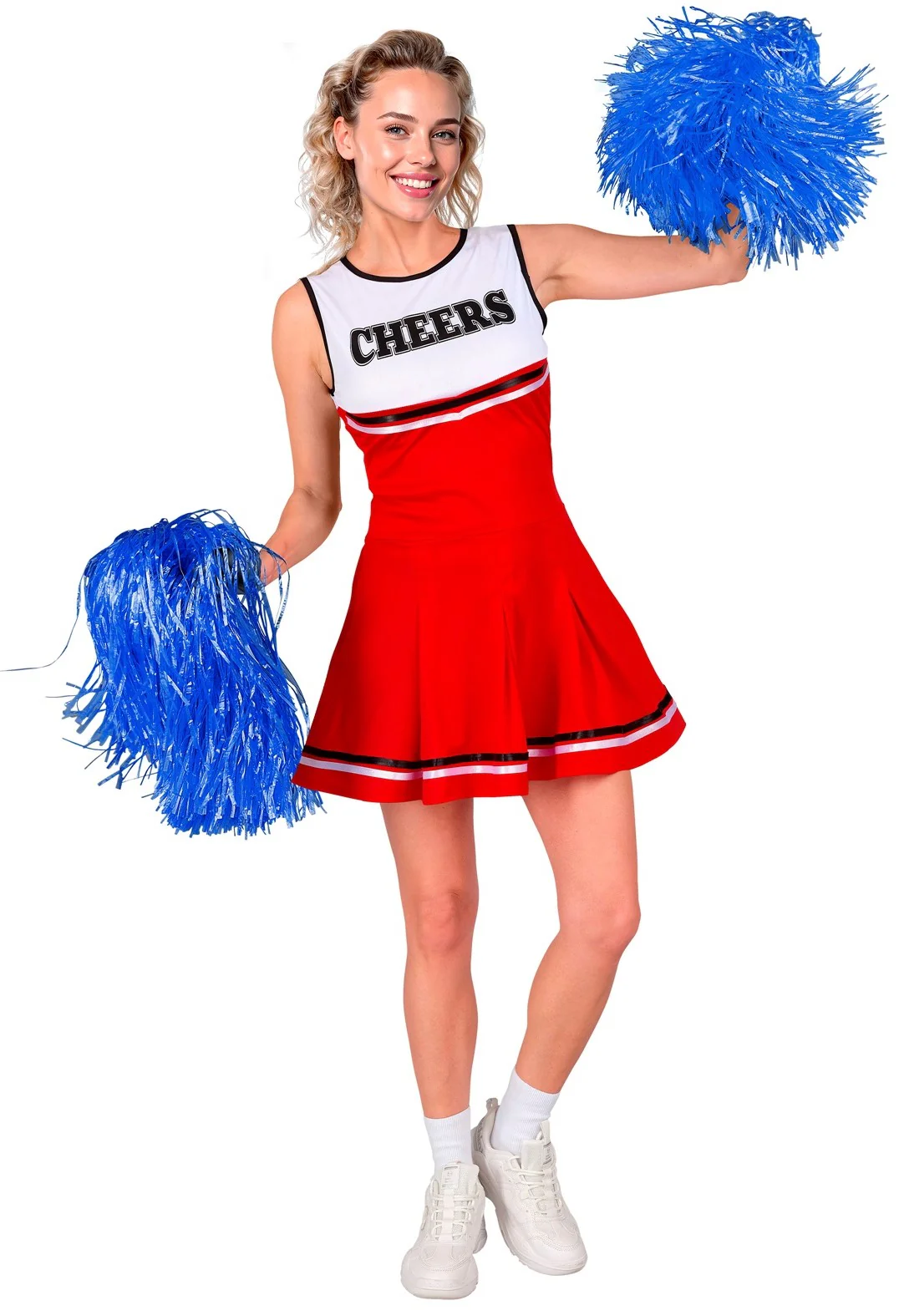 Costume da Cheerleader Rosso e Bianco per Donna - immagine 2