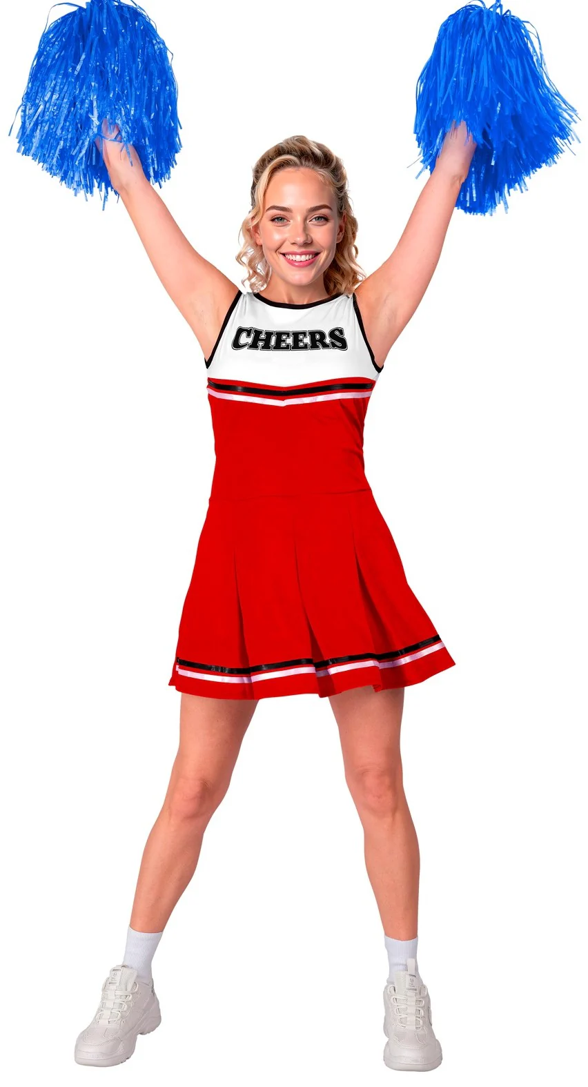 Costume da Cheerleader Rosso e Bianco per Donna - immagine 4