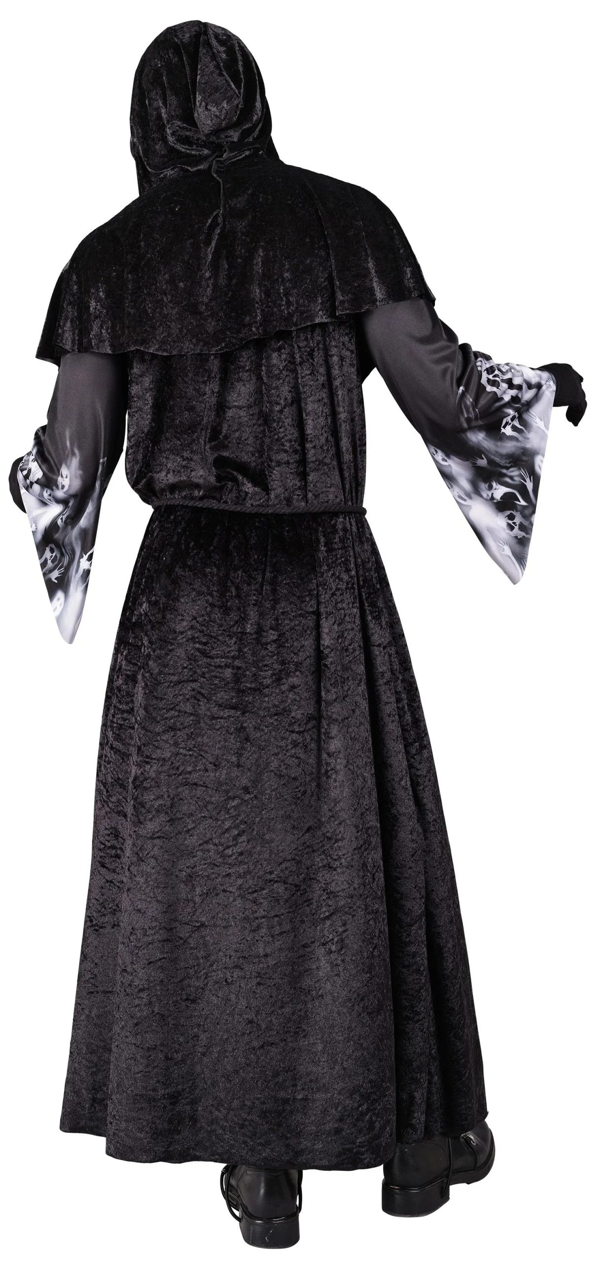 Costume da Stregone Negromante con Cappuccio per Uomo - immagine 3