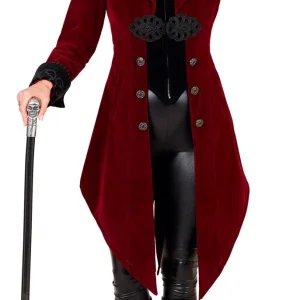 Giacca Gotica di Velluto Rosso Bordeaux per Donna