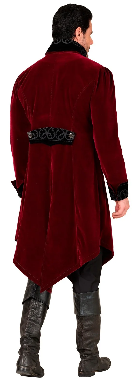 Giacca Gotica di Velluto Rosso Bordeaux per Uomo - immagine 5